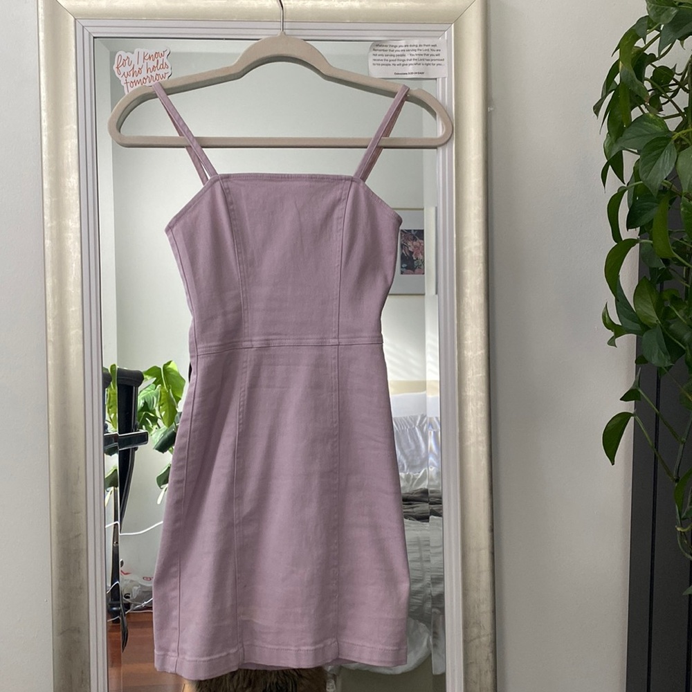 H&M Light Purple Lilac Denim Mini Dress